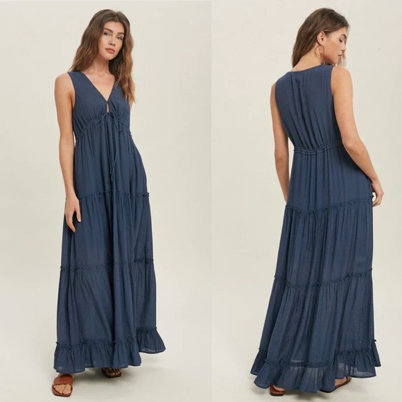 Wishlist Long Ruffle Tiered Maxi Dress-NWT - Picture 1 of 4